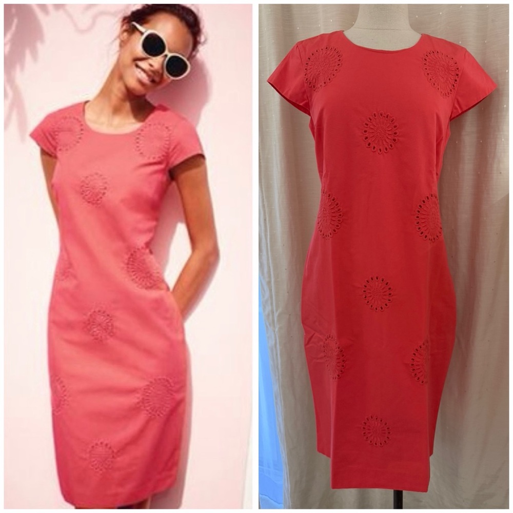 Boden Embroidered Shift Midi Dress size 8L